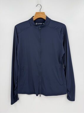 G/FORE Women's Silky Tech Nylon Ruched Layer Jacket in Twilight Blue Size L